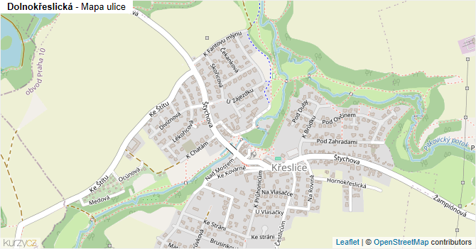 Dolnokřeslická - mapa ulice