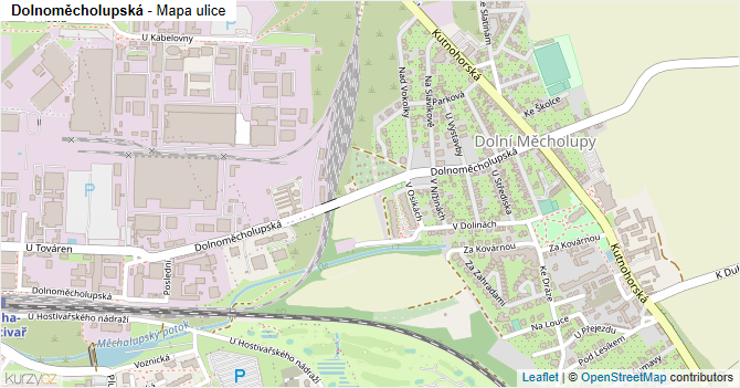 Dolnoměcholupská - mapa ulice