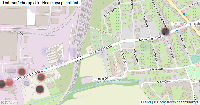 Dolnoměcholupská - mapa podnikání
