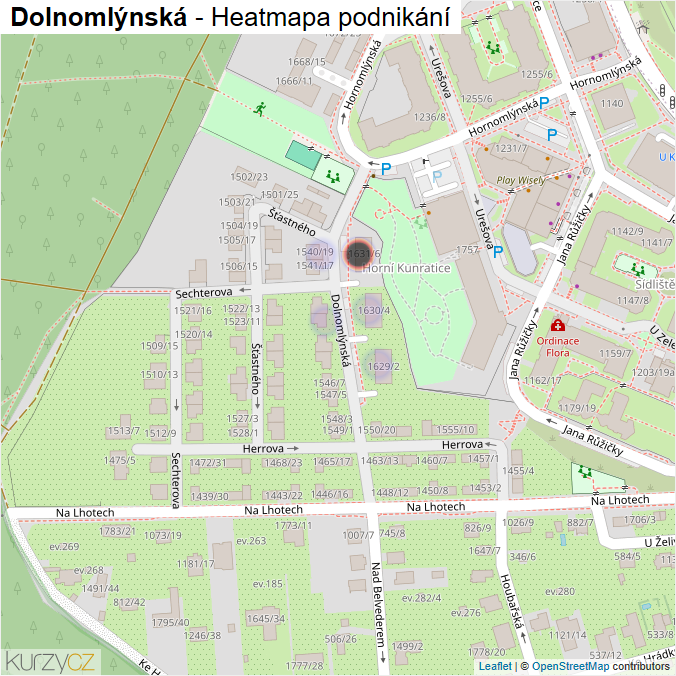 Mapa Dolnomlýnská - Firmy v ulici.