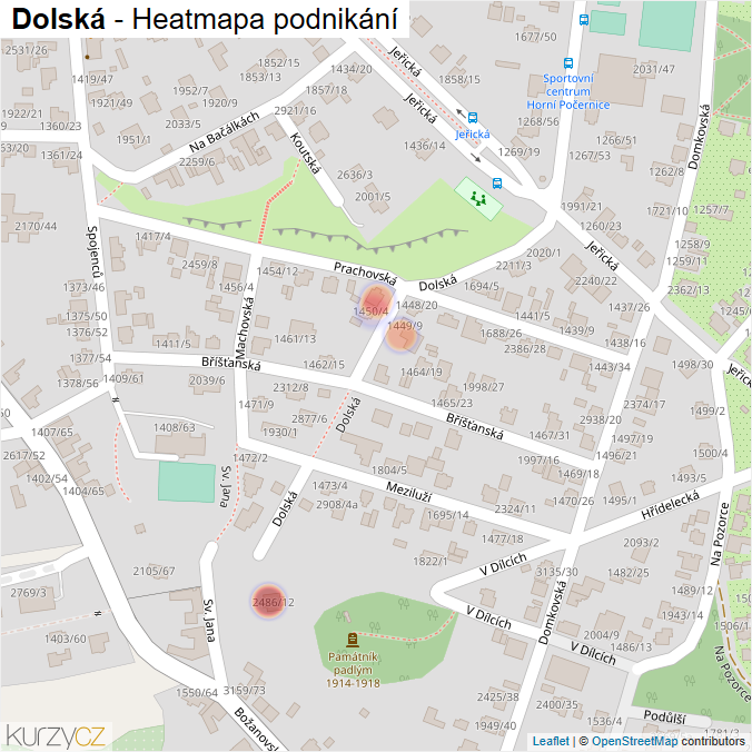 Mapa Dolská - Firmy v ulici.