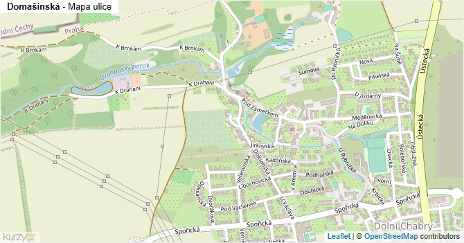 Domašínská - mapa ulice