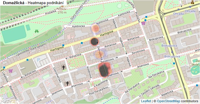 Domažlická - mapa podnikání