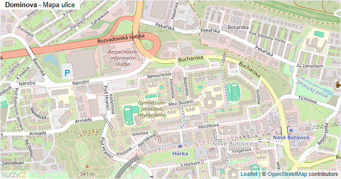 Dominova - mapa ulice