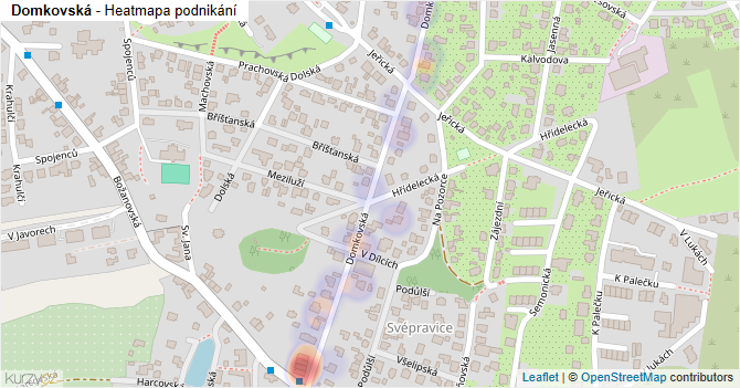 Domkovská - mapa podnikání