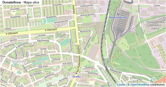 Donatellova - mapa ulice