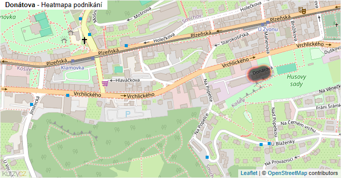Donátova - mapa podnikání