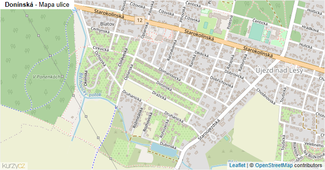 Donínská - mapa ulice