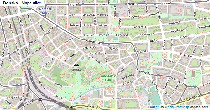 Donská - mapa ulice