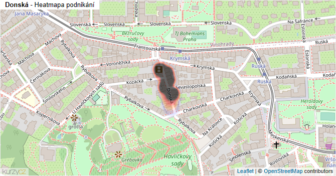 Donská - mapa podnikání