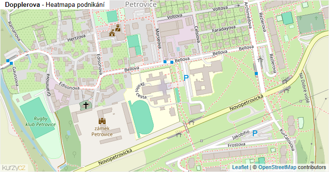 Dopplerova - mapa podnikání