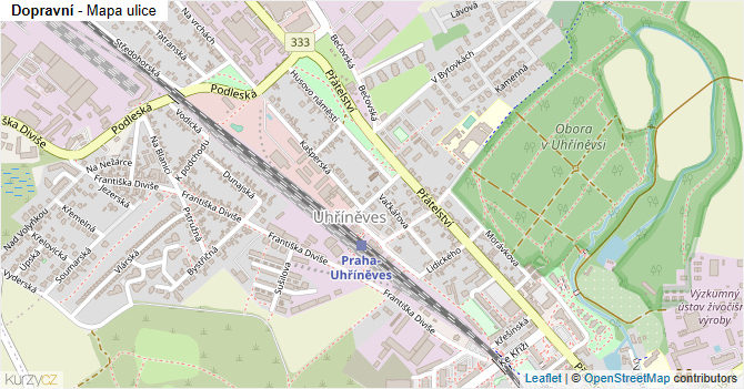 Dopravní - mapa ulice