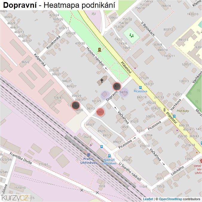 Mapa Dopravní - Firmy v ulici.