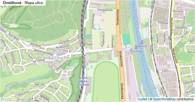 Dostihová - mapa ulice