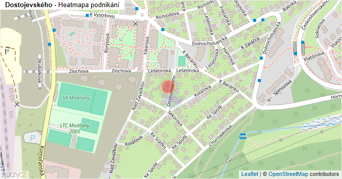 Dostojevského - mapa podnikání