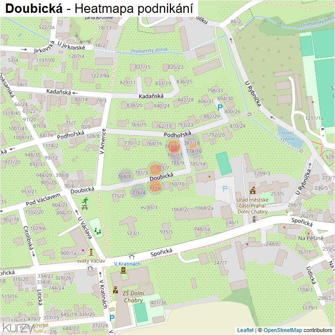Mapa Doubická - Firmy v ulici.