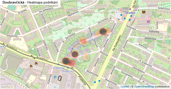 Doubravčická - mapa podnikání