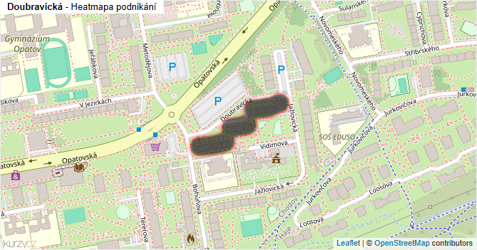 Doubravická - mapa podnikání