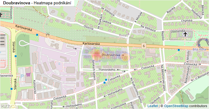 Doubravínova - mapa podnikání