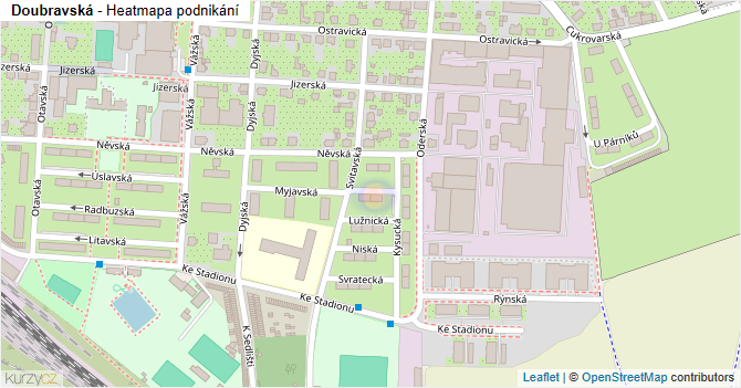 Doubravská - mapa podnikání