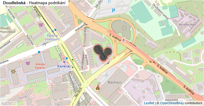 Doudlebská - mapa podnikání