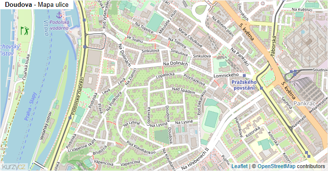 Doudova - mapa ulice