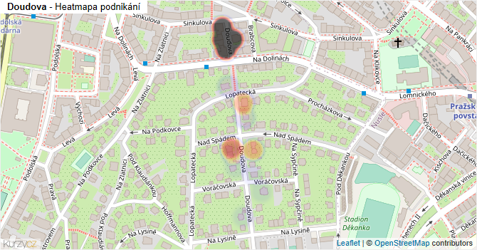 Doudova - mapa podnikání