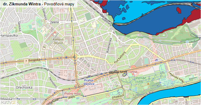 dr. Zikmunda Wintra - záplavové mapy stoleté vody