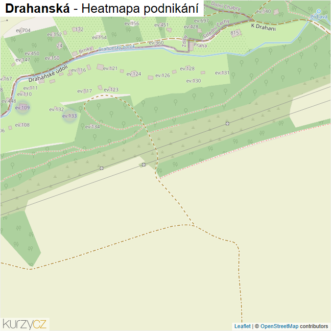 Mapa Drahanská - Firmy v ulici.