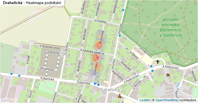 Drahelická - mapa podnikání