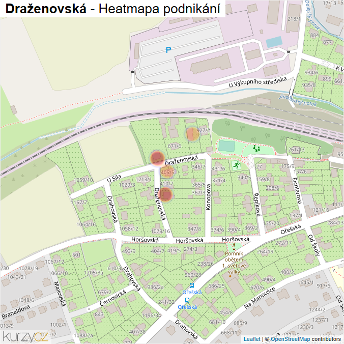 Mapa Draženovská - Firmy v ulici.