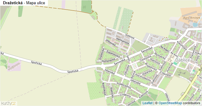 Dražetická - mapa ulice