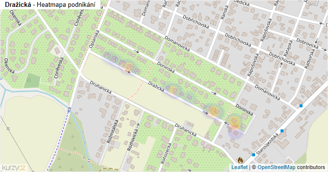 Dražická - mapa podnikání