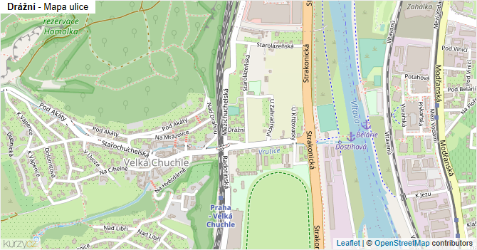 Drážní - mapa ulice
