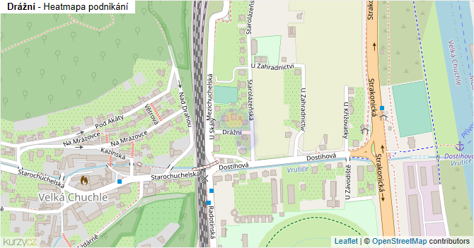 Drážní - mapa podnikání