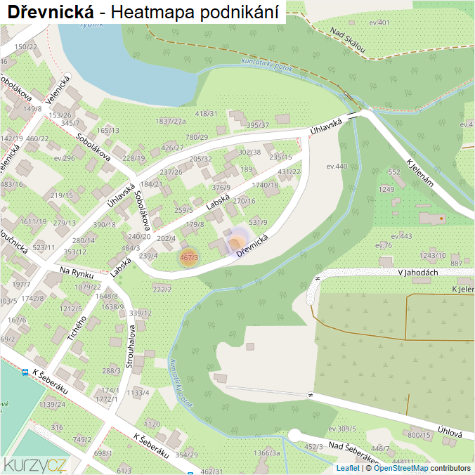 Mapa Dřevnická - Firmy v ulici.