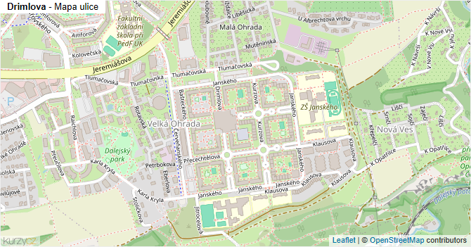 Drimlova - mapa ulice