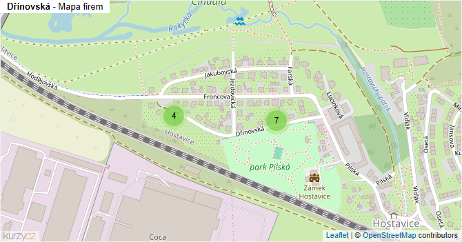 Dřínovská - mapa firem
