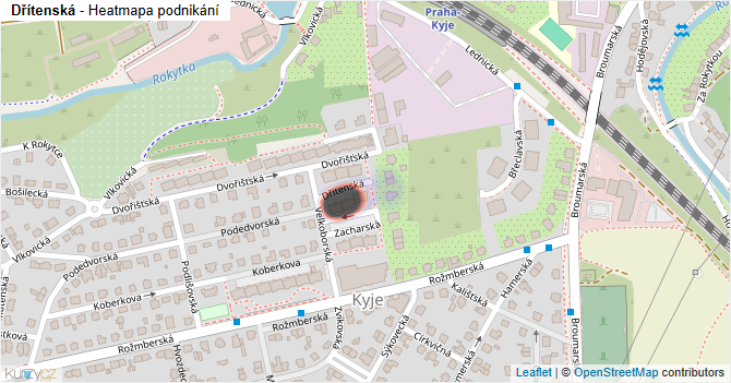 Dřítenská - mapa podnikání