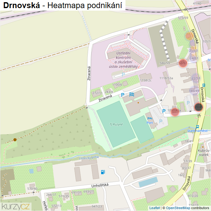 Mapa Drnovská - Firmy v ulici.