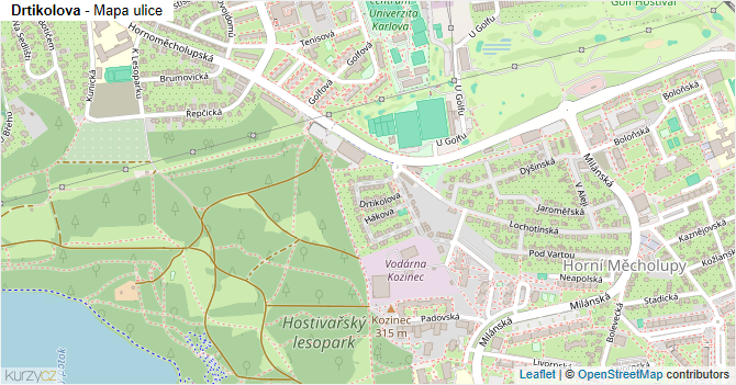 Drtikolova - mapa ulice