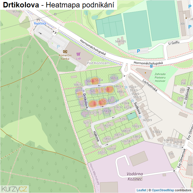 Mapa Drtikolova - Firmy v ulici.