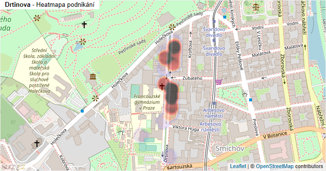 Drtinova - mapa podnikání
