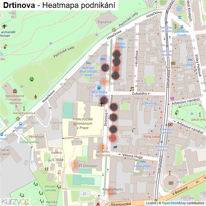 Mapa Drtinova - Firmy v ulici.