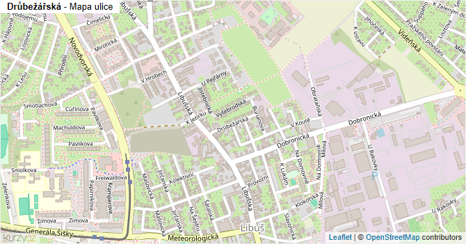 Drůbežářská - mapa ulice