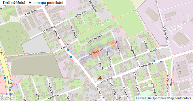 Drůbežářská - mapa podnikání