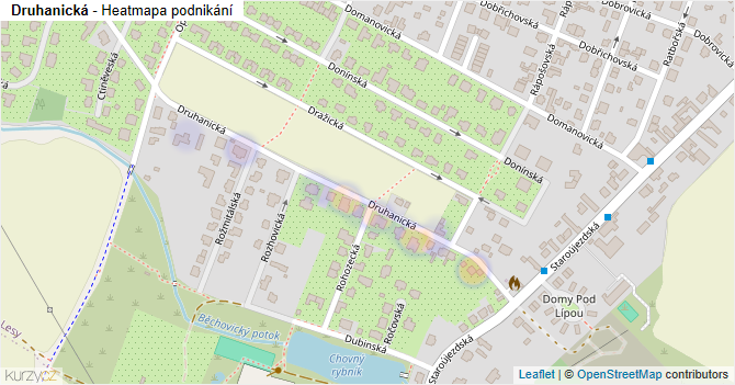 Druhanická - mapa podnikání