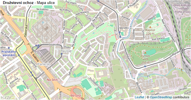 Družstevní ochoz - mapa ulice
