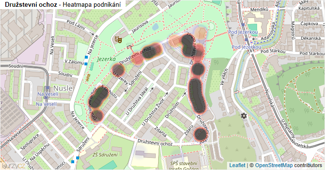Družstevní ochoz - mapa podnikání
