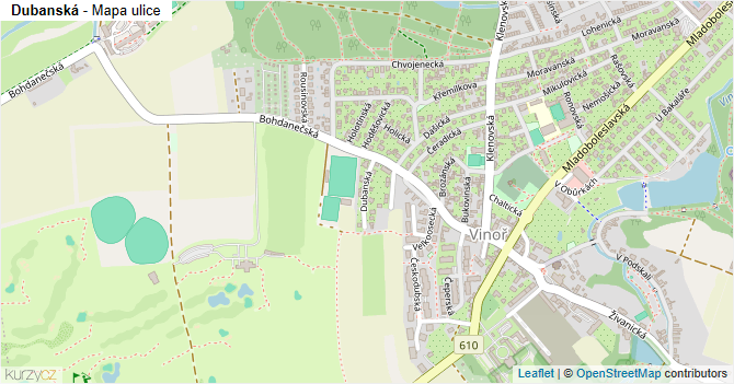 Dubanská - mapa ulice